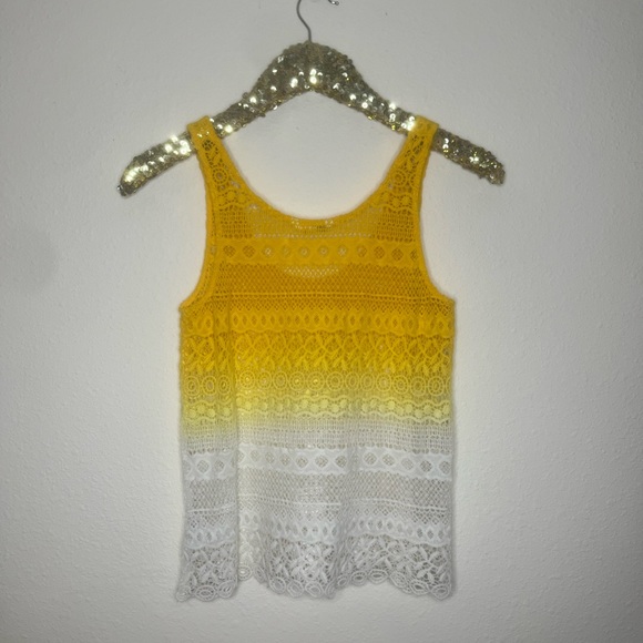 Volcom Yellow Ombré Crochet Tank Top XS - Picture 5 of 5